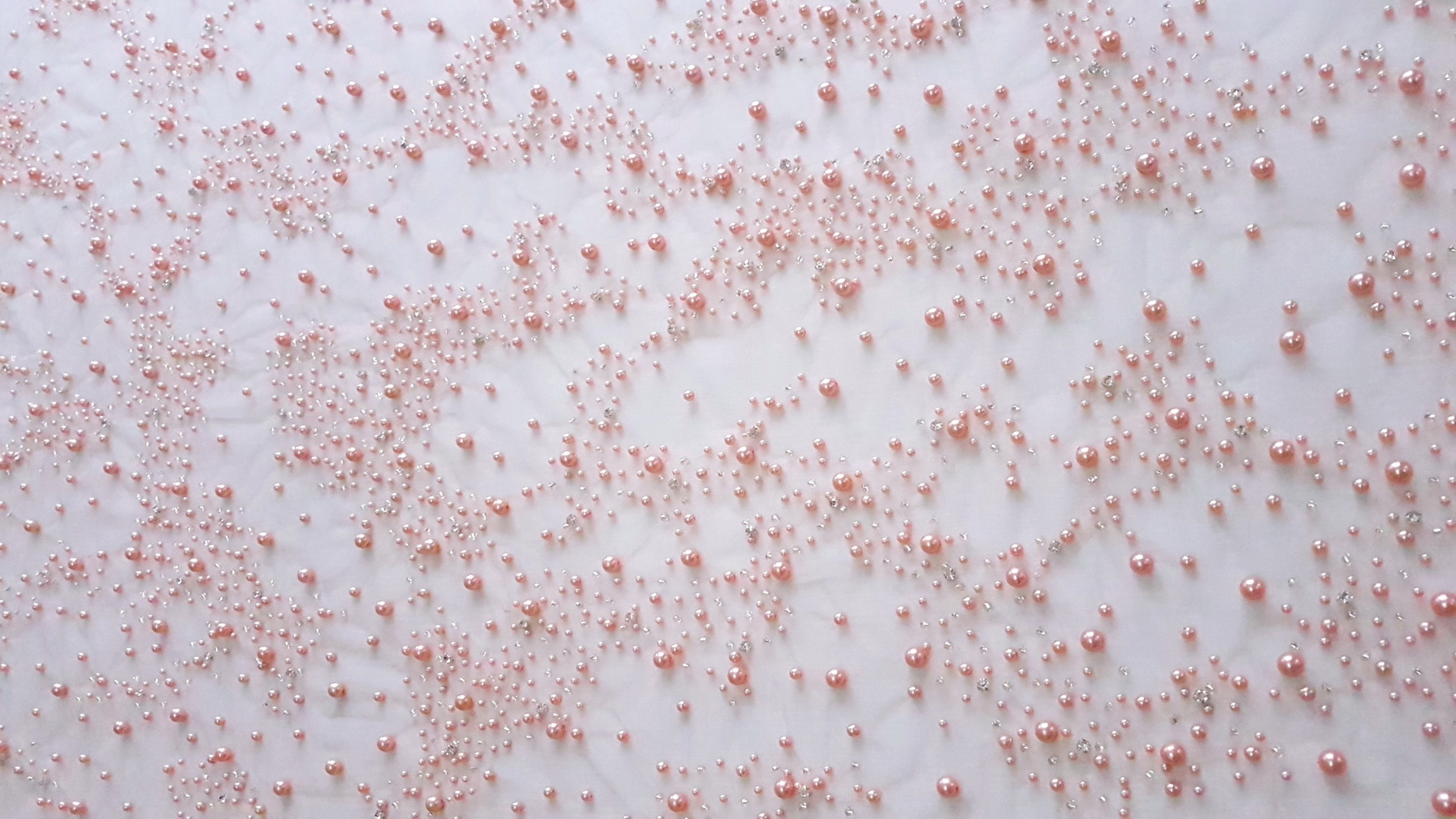 Perle roz quartz pe tul-11655