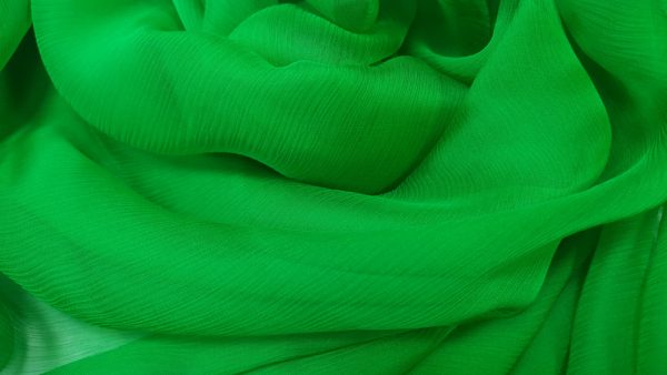 Verde -- Voal creponat (Muselina) din matase naturala-1215