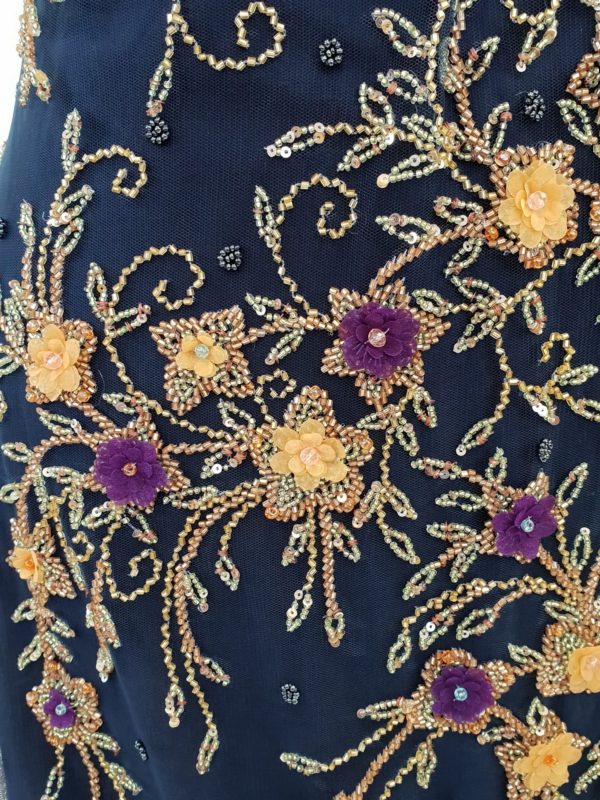 Broderie couture blue & gold