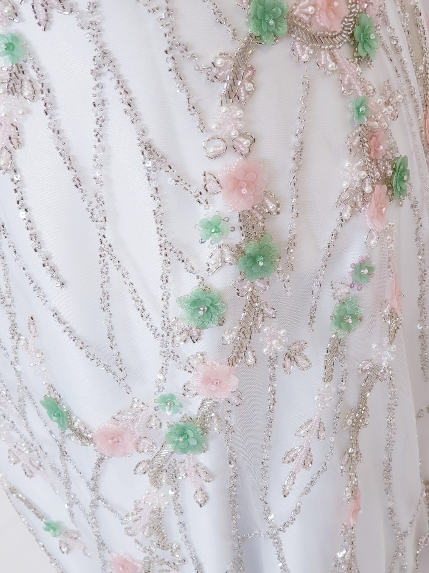 Broderie mint si roz quartz cu romburi - imagine 4