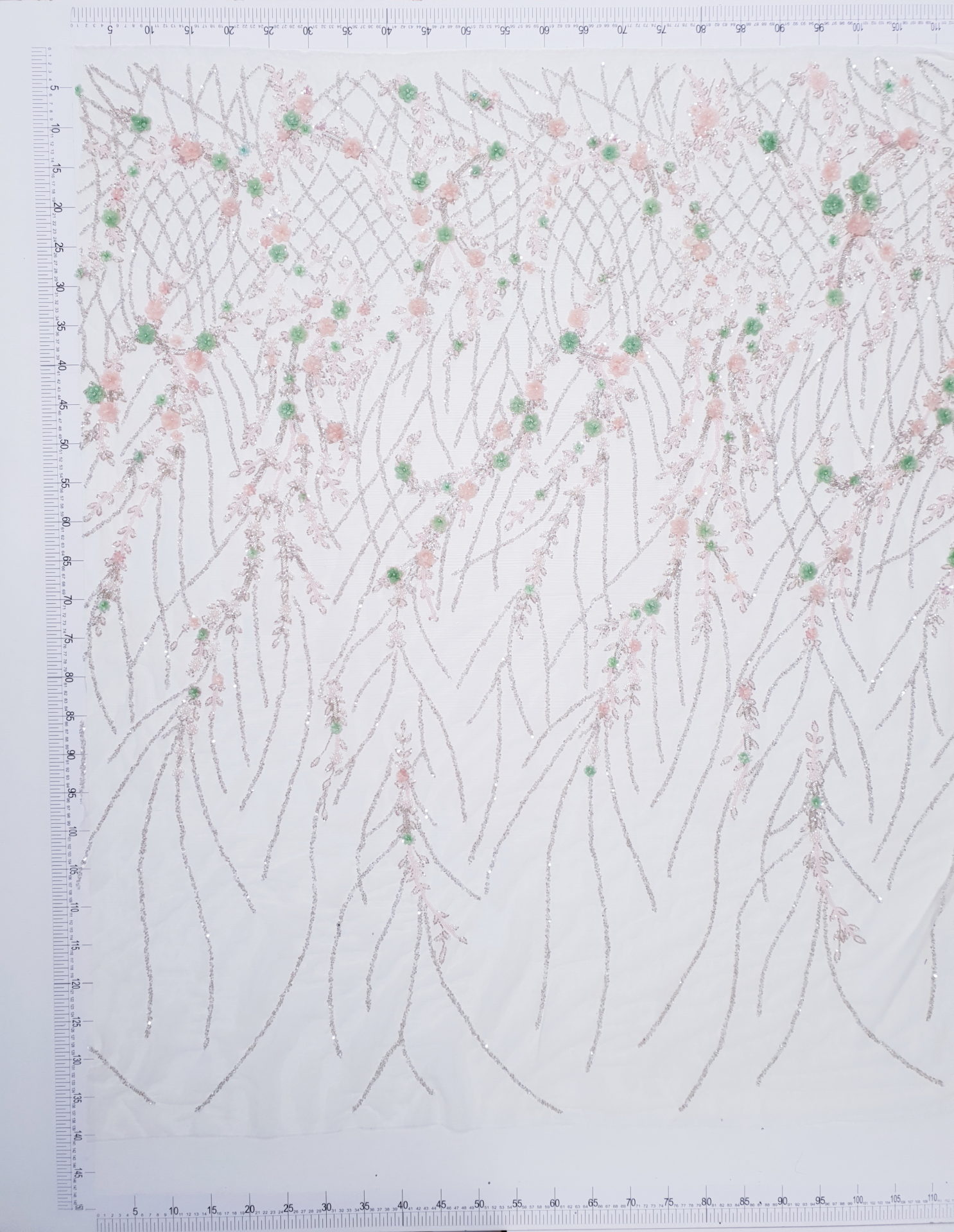 Broderie mint si roz quartz cu romburi - imagine 8