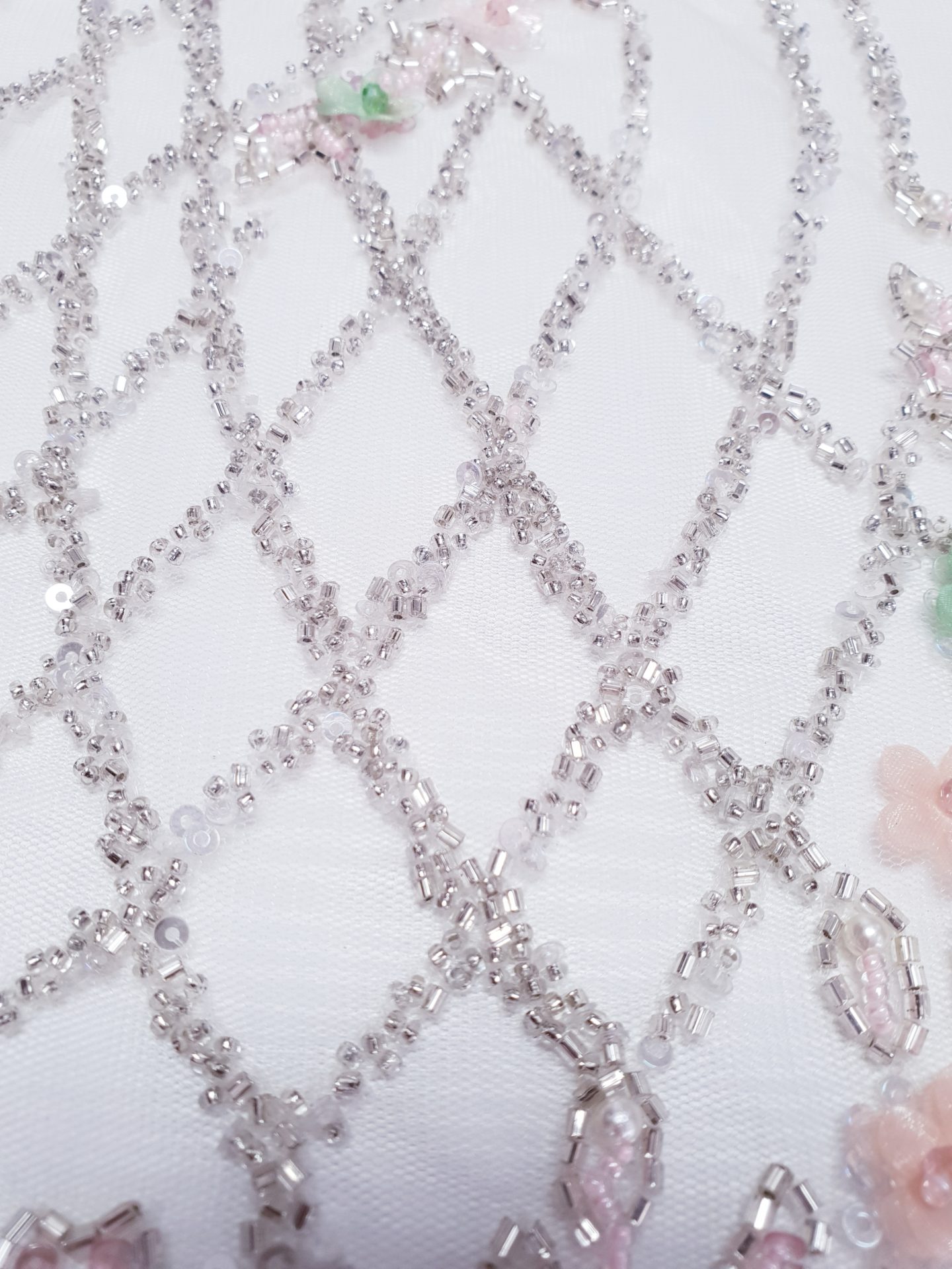 Broderie mint si roz quartz cu romburi - imagine 5