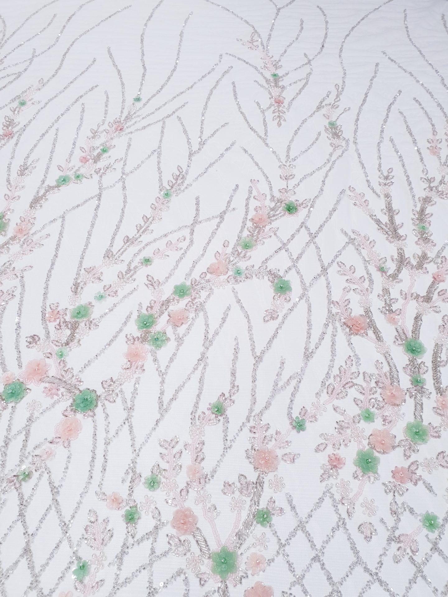 Broderie mint si roz quartz cu romburi - imagine 12