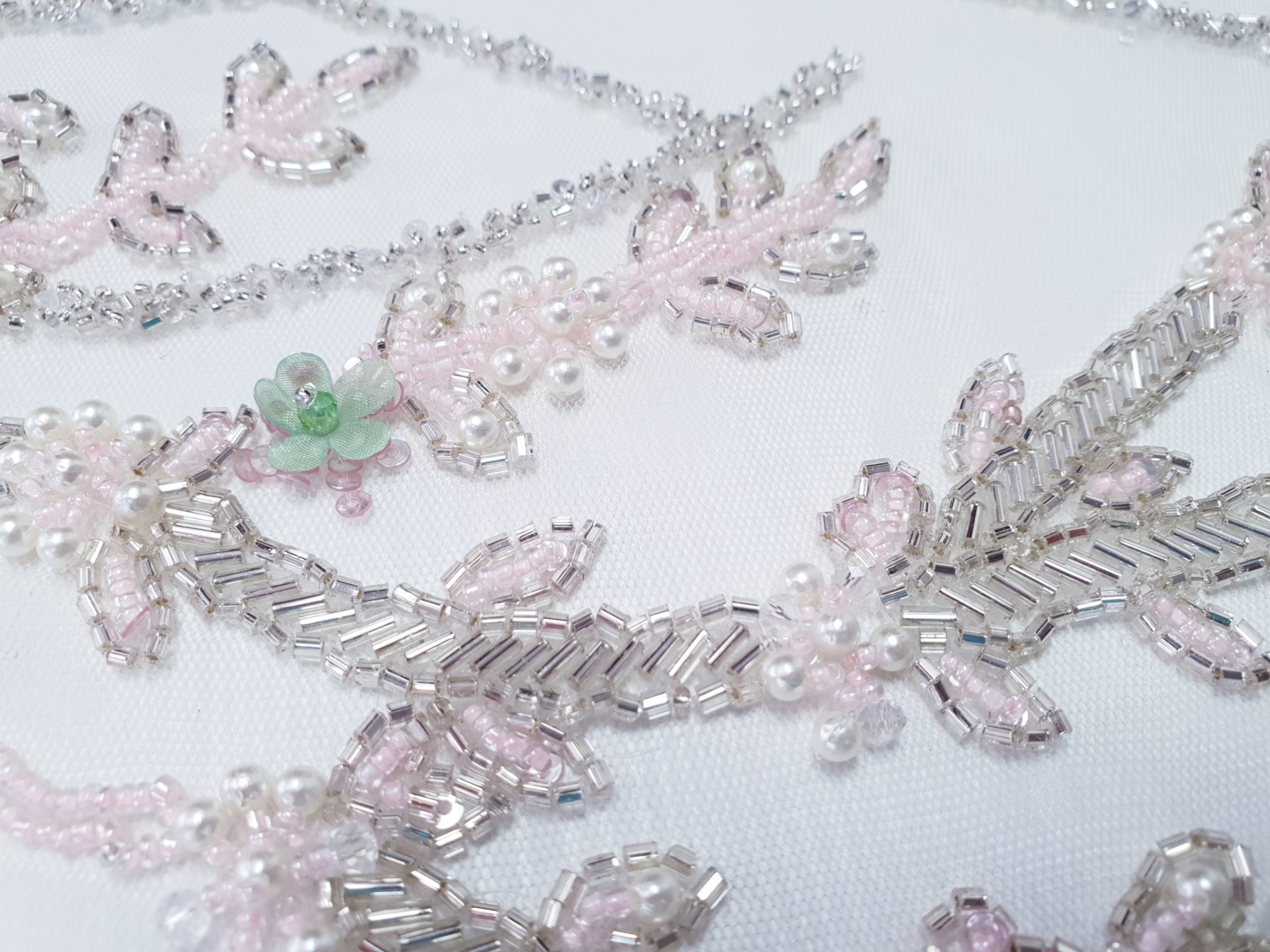 Broderie mint si roz quartz cu romburi - imagine 14