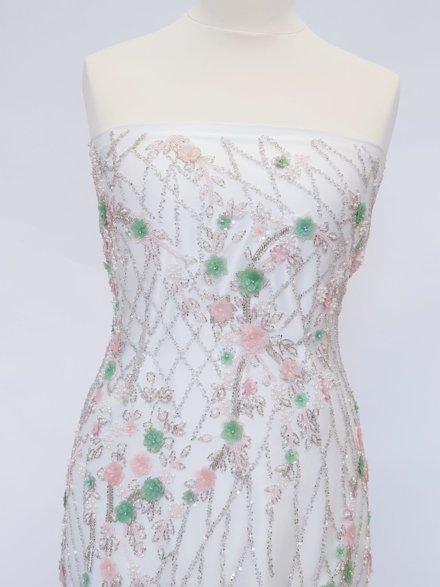 Broderie mint si roz quartz cu romburi - imagine 6