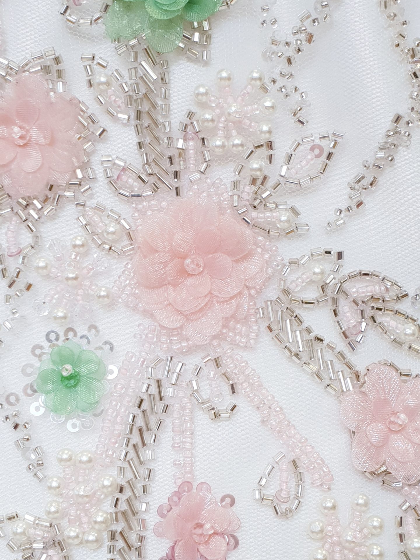 Broderie mint si roz quartz cu romburi - imagine 9