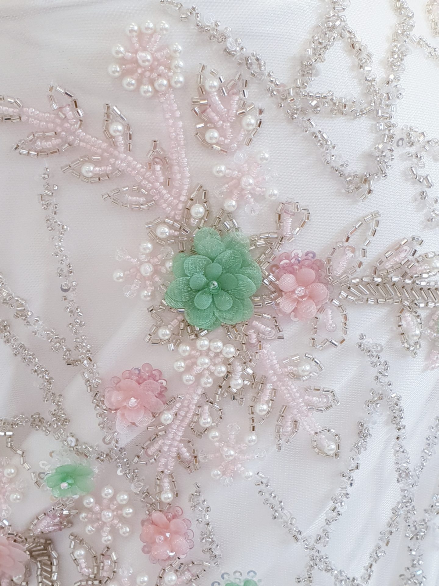 Broderie mint si roz quartz cu romburi - imagine 17