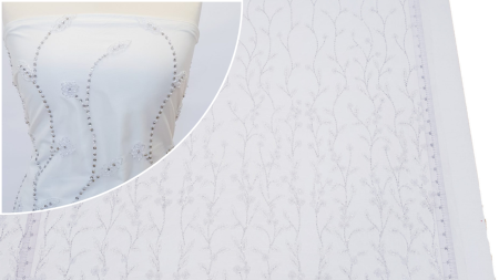 Broderie off white cu cristale oglinda