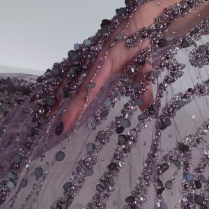 Broderie couture lucrata 100 % manual dark purple