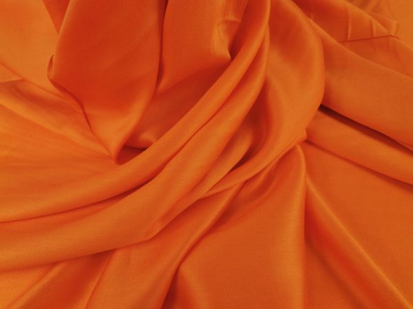 Tesatura foxy orange din matase naturala si bumbac