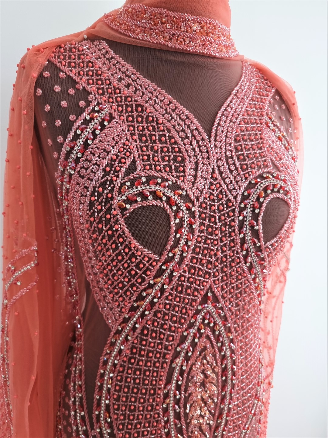 Rochie lunga peach lucrata manual - imagine 5