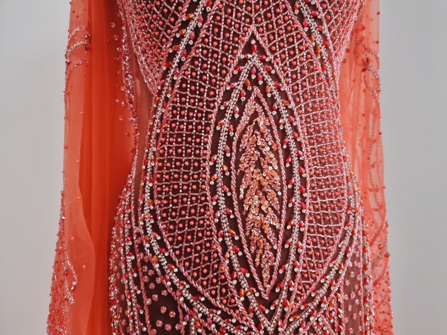 Rochie lunga peach lucrata manual - imagine 13