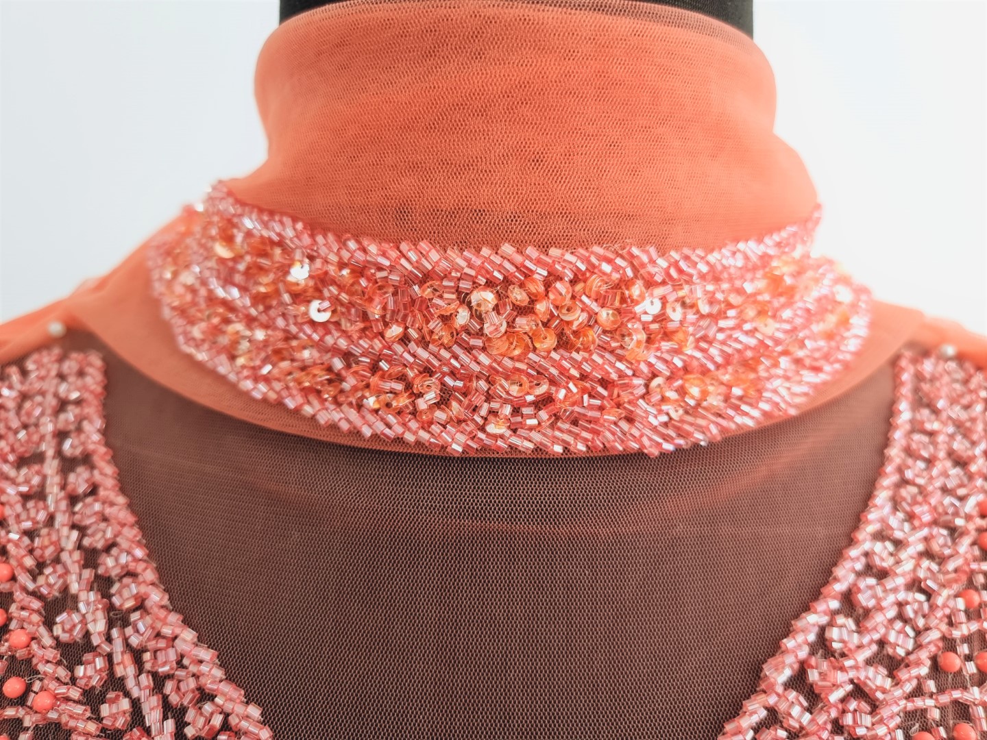 Rochie lunga peach lucrata manual - imagine 3