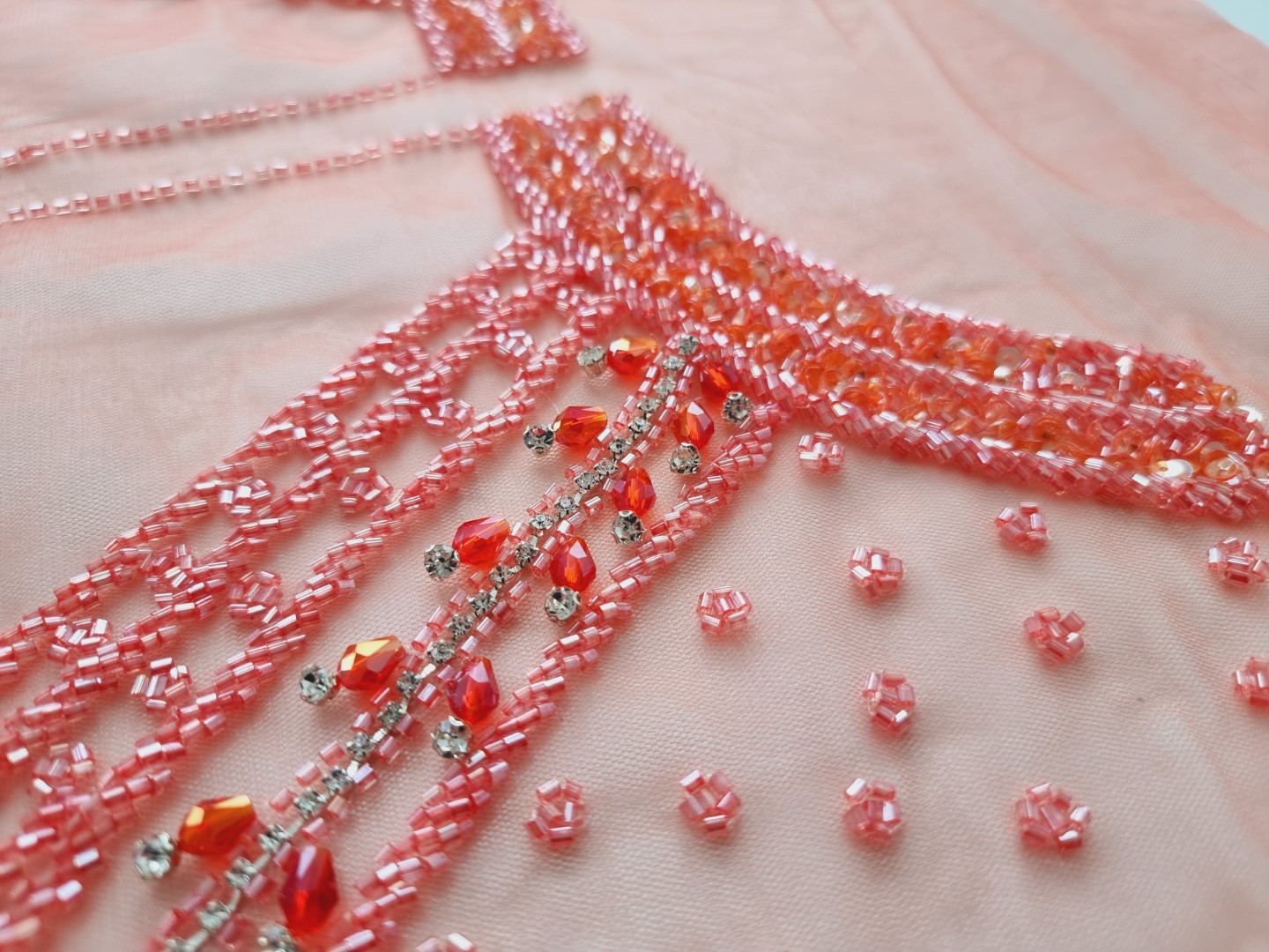 Rochie lunga peach lucrata manual - imagine 9