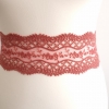 Banda decorativa din dantela roz caramiziu - latime 8 cm