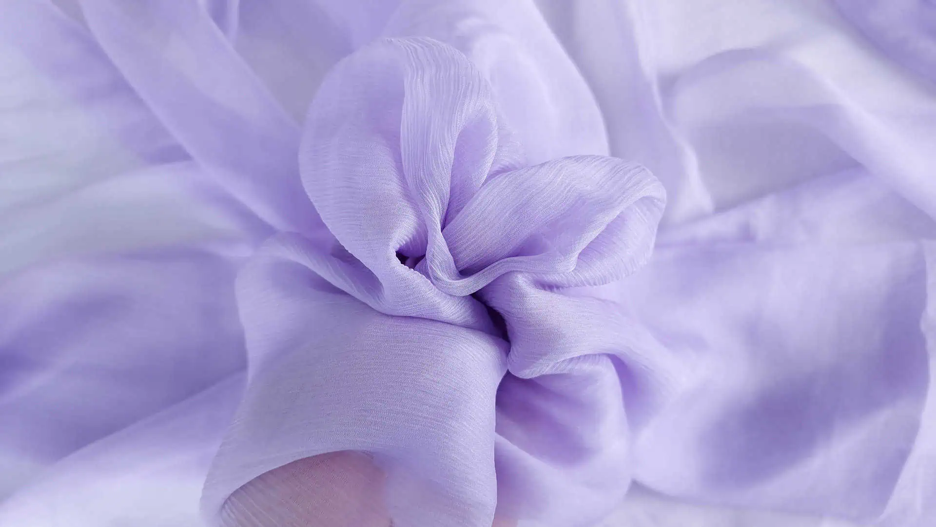 Voal creponat lila Muselina din matase naturala - imagine 3