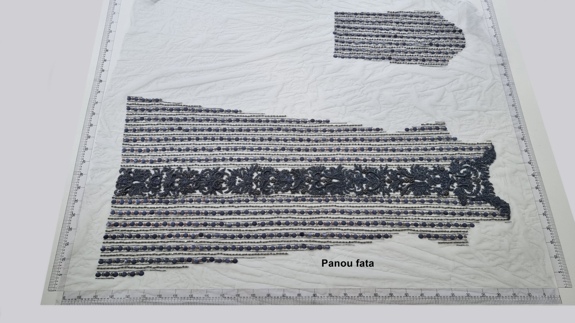 Rochie gri metalic lunga realizata manual din panouri - imagine 8