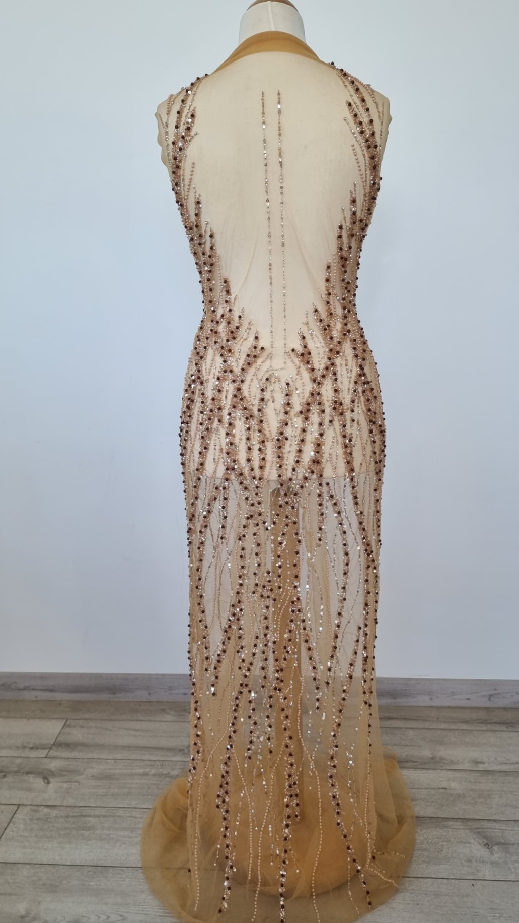 Rochie lunga realizata manual din panouri accesorizate - imagine 3