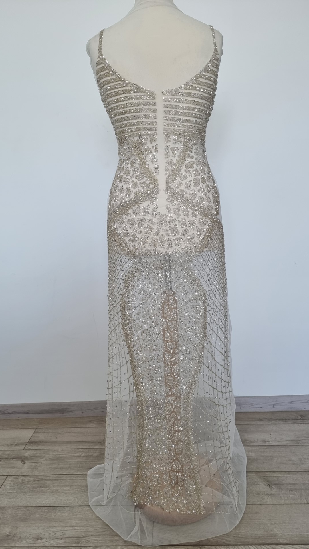 Rochie lunga realizata manual din panouri accesorizate - imagine 7