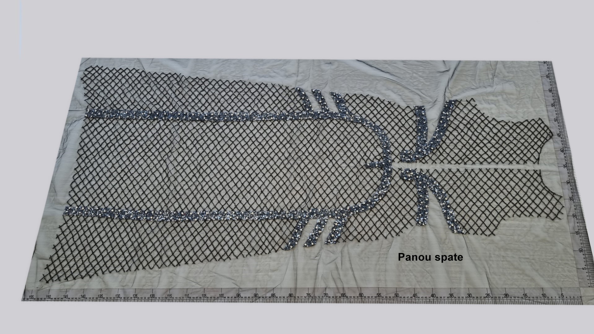 Rochie gri lunga - panouri accesorizate manual - imagine 10