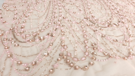 broderie decorativa golden rose cu margele si paiete pentru rochii