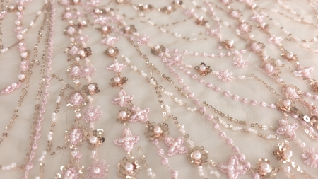 broderie roz aurie golden rose metraj tulle elastic