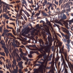Satin din matase naturala Leopard Print
