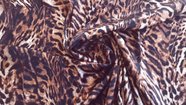 Satin din matase naturala Leopard Print