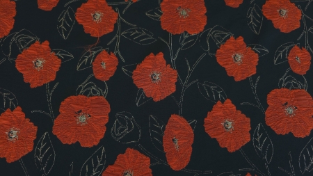 jacquard floral negru cu maci rosii evelin textile (1)