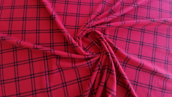 Multiple Perth Blackborough Daisy Stofa din 100% lana rosie in carouri - Evelin Textile