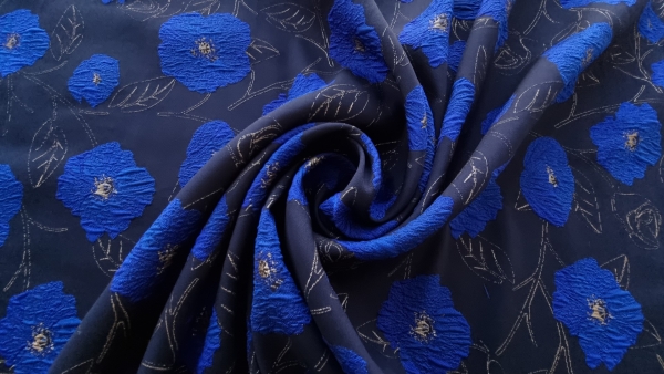 Brocard Blue Ink Flowers cu fir metalizat