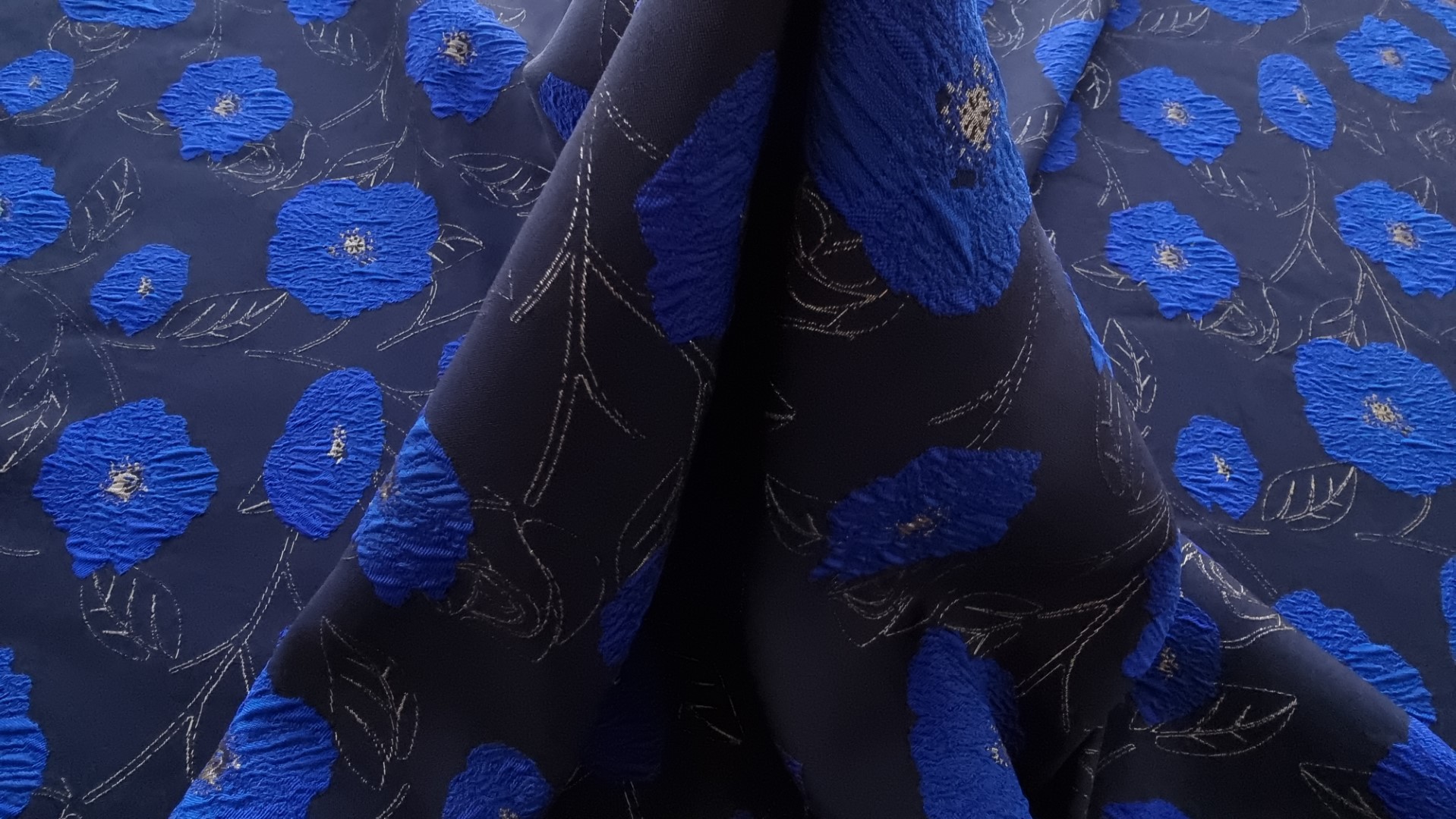 Brocard Blue Ink Flowers metalizat - imagine 6