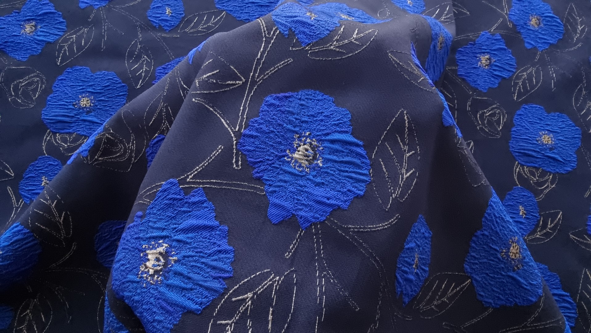 Brocard Blue Ink Flowers metalizat - imagine 3