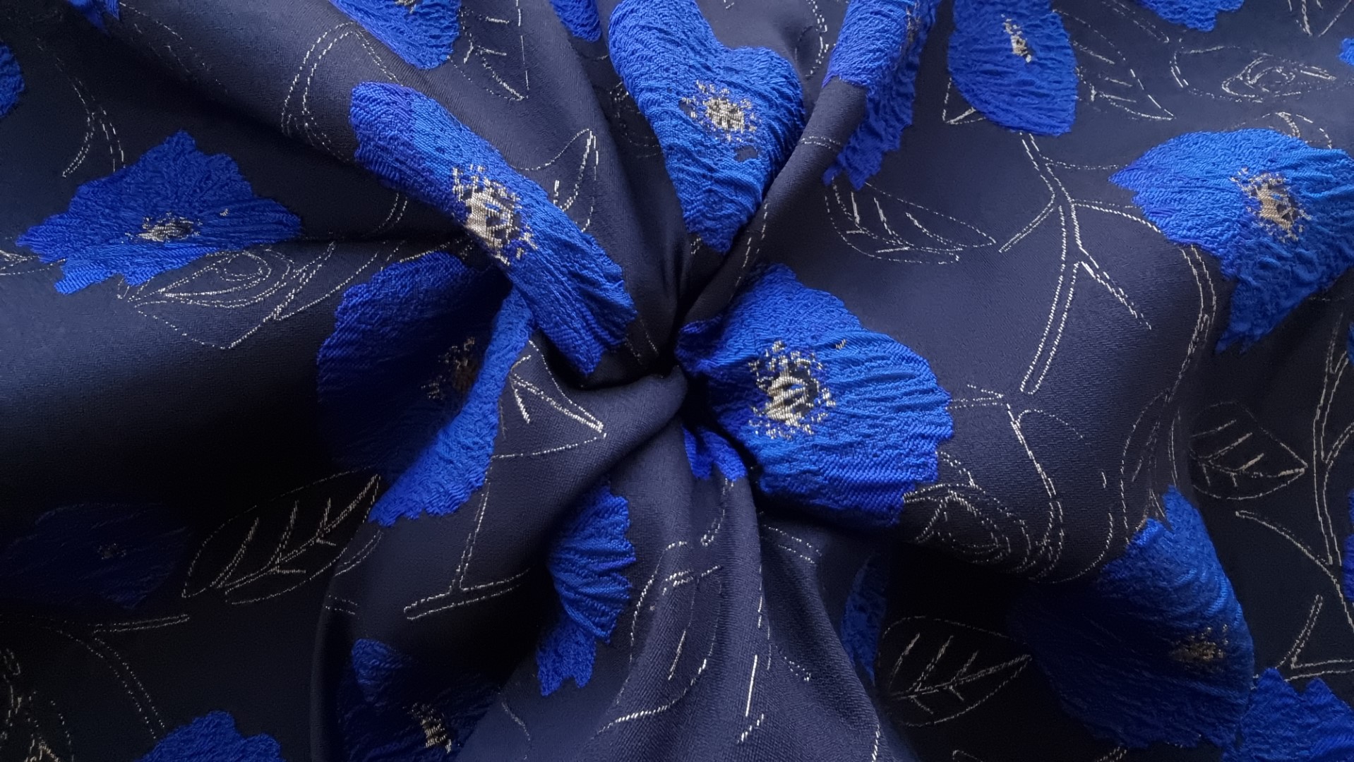 Brocard Blue Ink Flowers metalizat - imagine 5