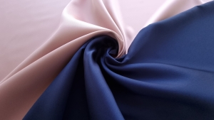 Jacquard satinat cu doua fete Pearl Pink/Navy Blue