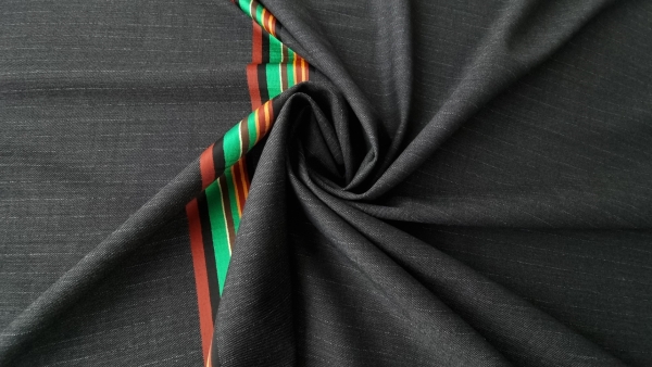 Stofa elastica din lana cu model multicolor