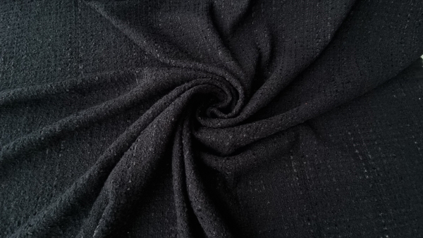 Stofa neagra tip chanel cu lana si elastan