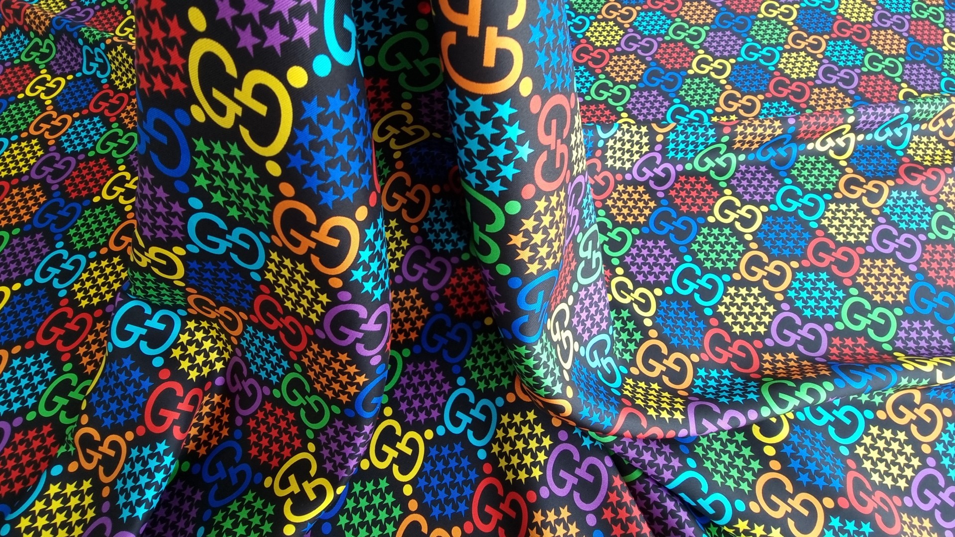 Twill din matase naturala Psychedelic Party GUC1090 - imagine 4