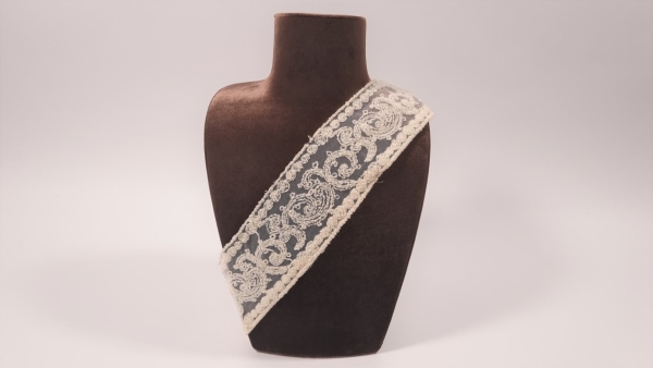 Aplicatie tip bordura decorativa din lana - latime 7,5 cm