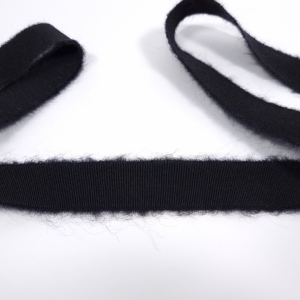 Banda decorativa neagra cu lana si mohair VAL1105 - latime 3 cm
