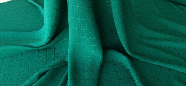 Super soft silk monogram jacquard Emerald Green GUC11133