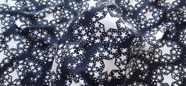 Branded matte silk Stars print twill GUC11125