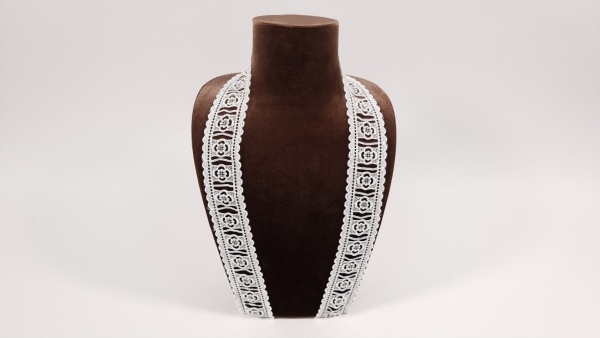 Banda decorativa ivoire din vascoza si bumbac - latime 4,5 cm