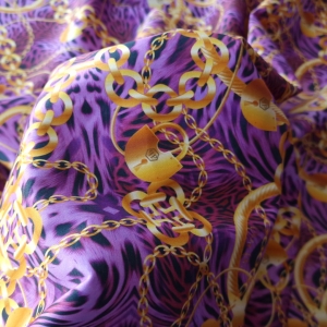 Purple cotton poplin with Chain Print PP1059