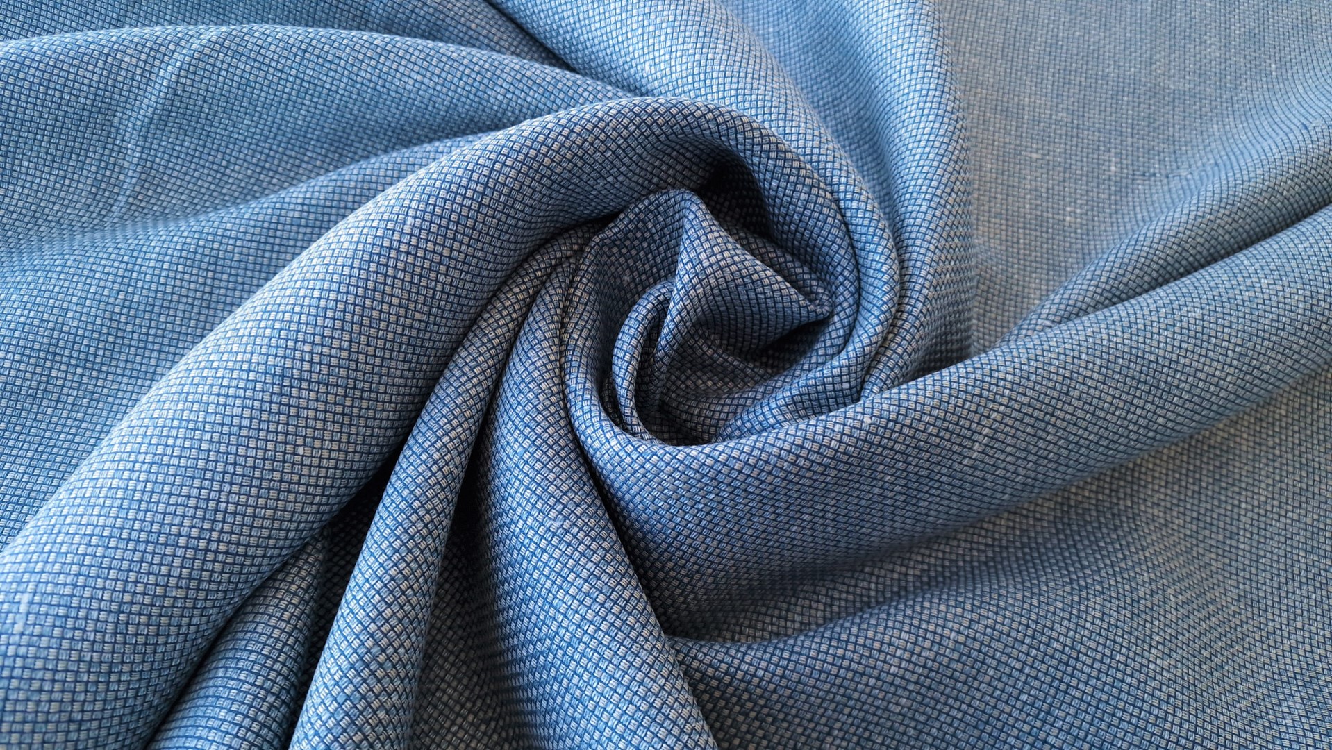 Stofa albastra din in si lana virgina REDA1250 - imagine 3