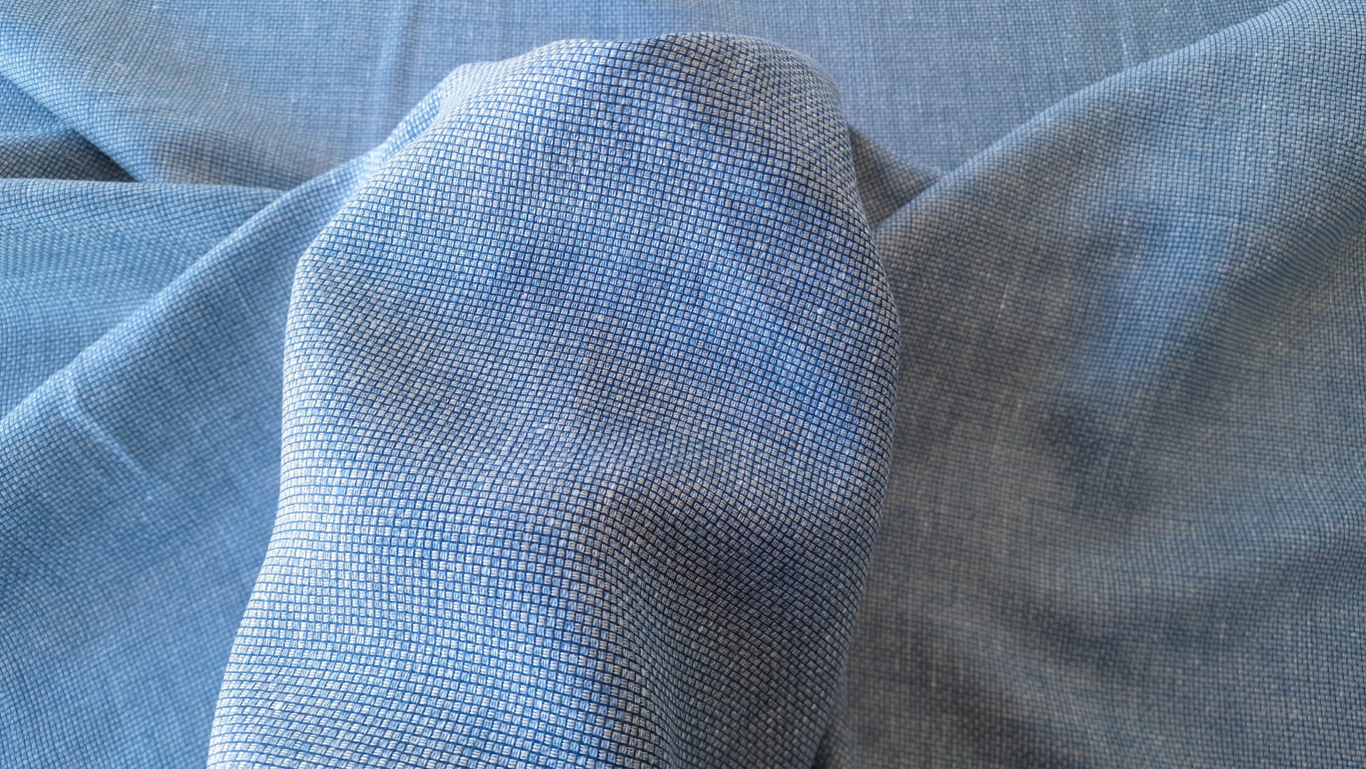 Stofa albastra din in si lana virgina REDA1250 - imagine 2