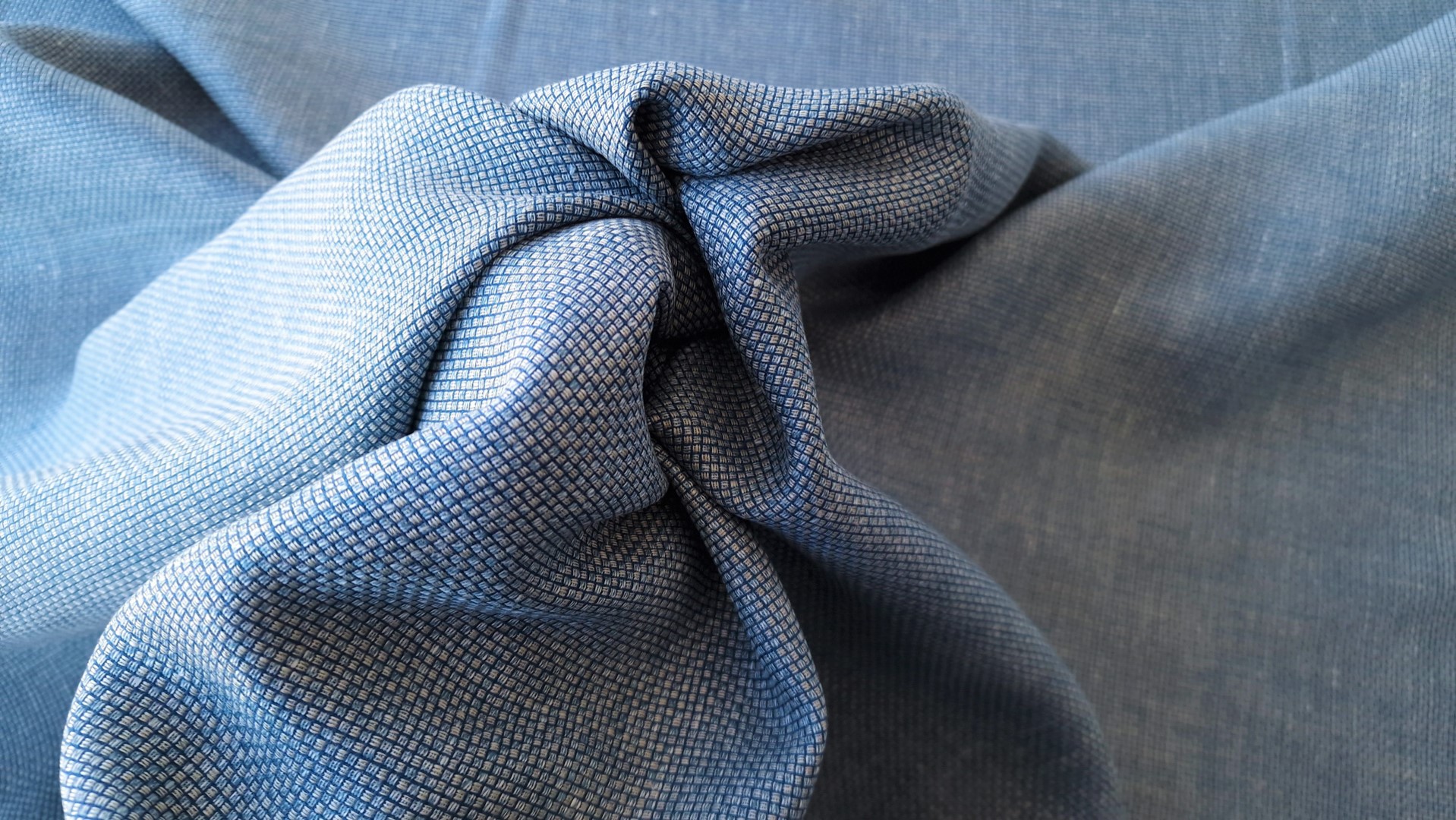 Stofa albastra din in si lana virgina REDA1250 - imagine 4