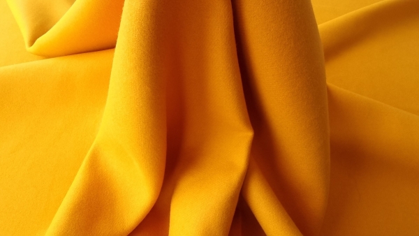 Stofa dubla din lana si casmir galben-portocaliu