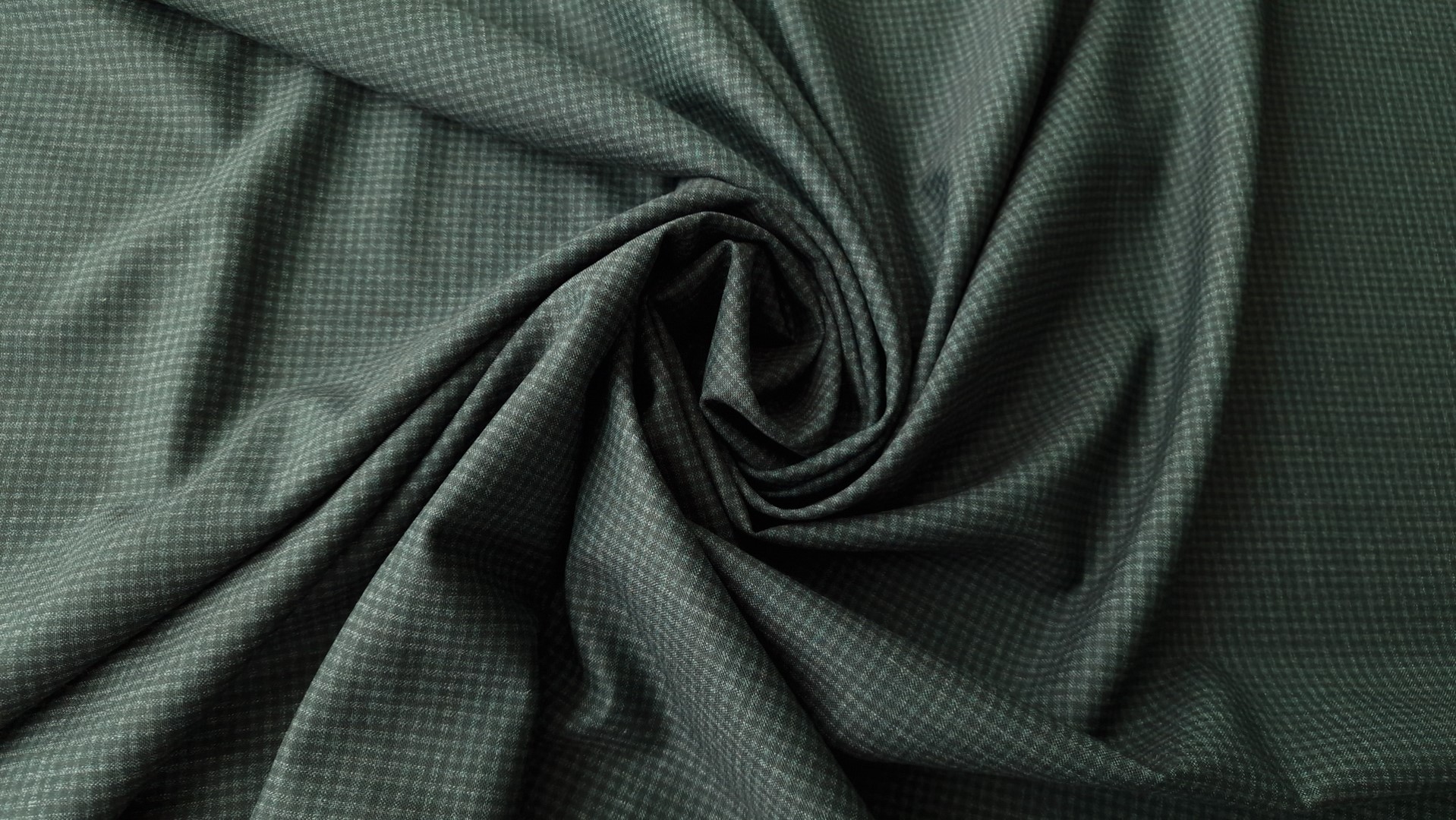 Stofa subtire elastica din lana verde inchis - imagine 3