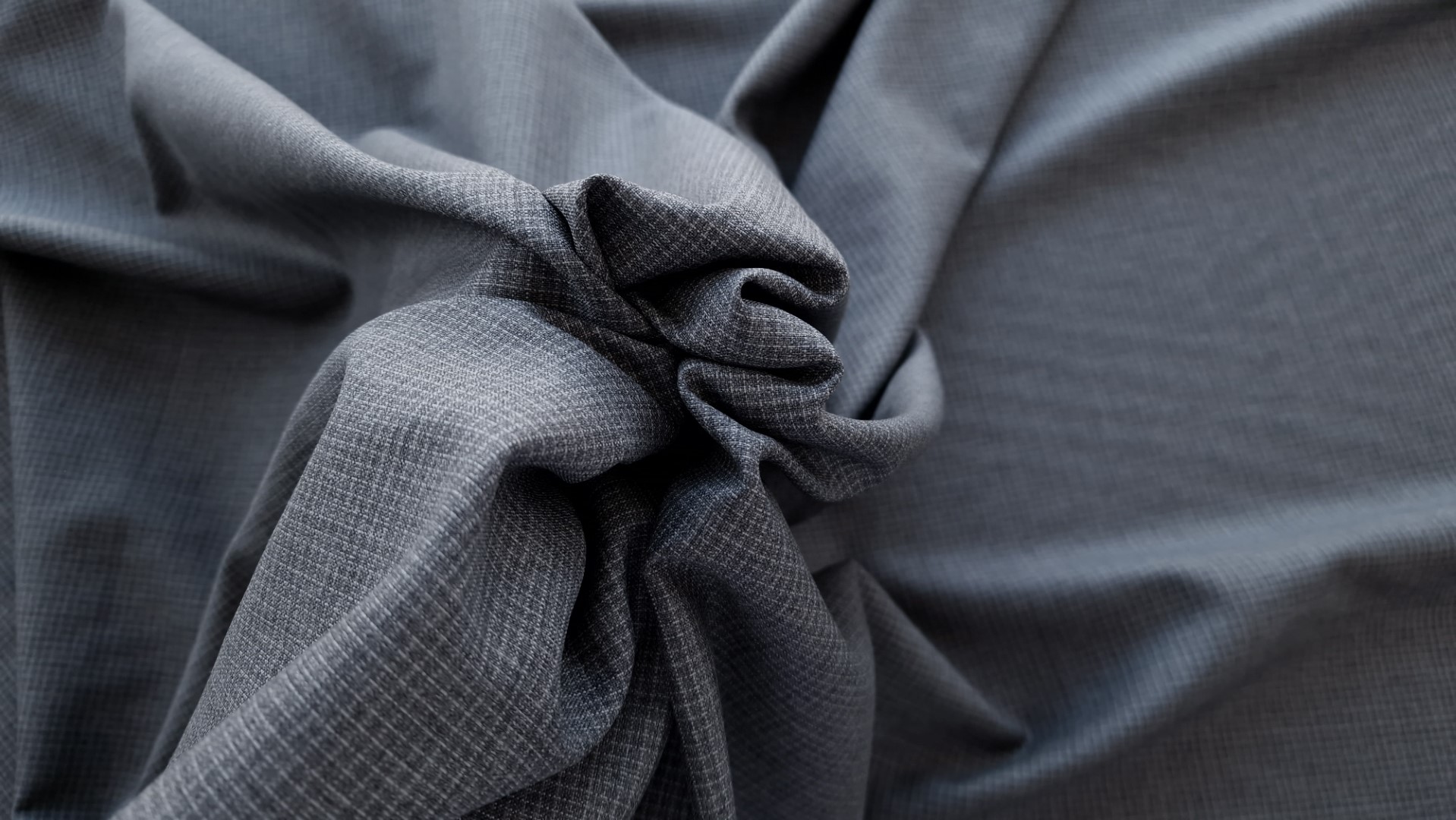 Stofa subtire elastica din lana gri inchis - imagine 4